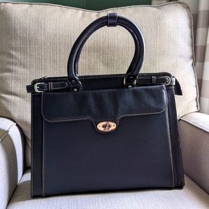 Leather Briefcase Tote Bag